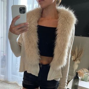 27 miles cashmere cardigan faux fur